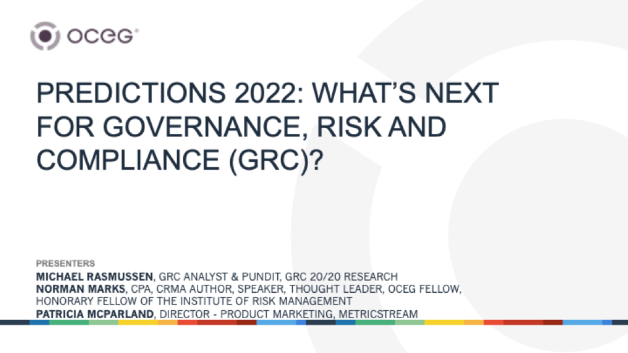 The Agile Organisation GRC in Context of Regulatory Change Michael  Rasmussen GRC 20-20, PDF, Change Management