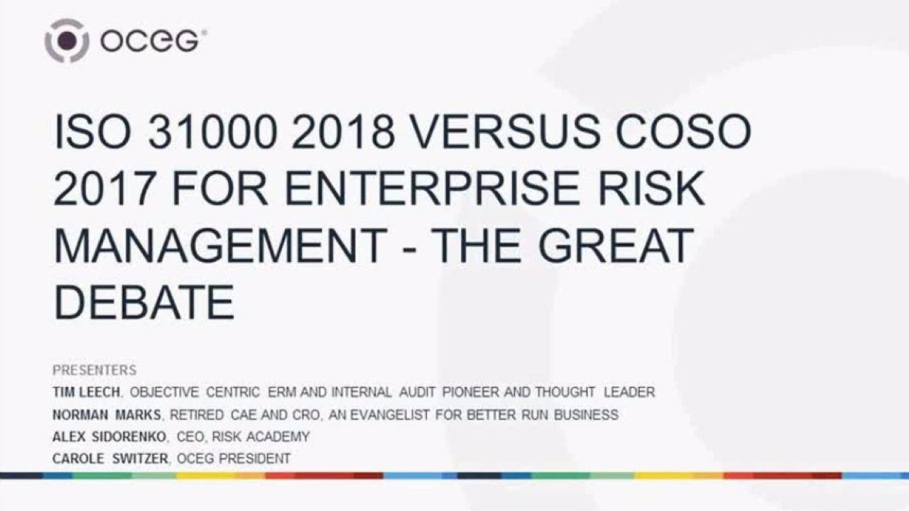 ISO 31000 2018 Versus COSO 2017 For Enterprise Risk Management - The ...