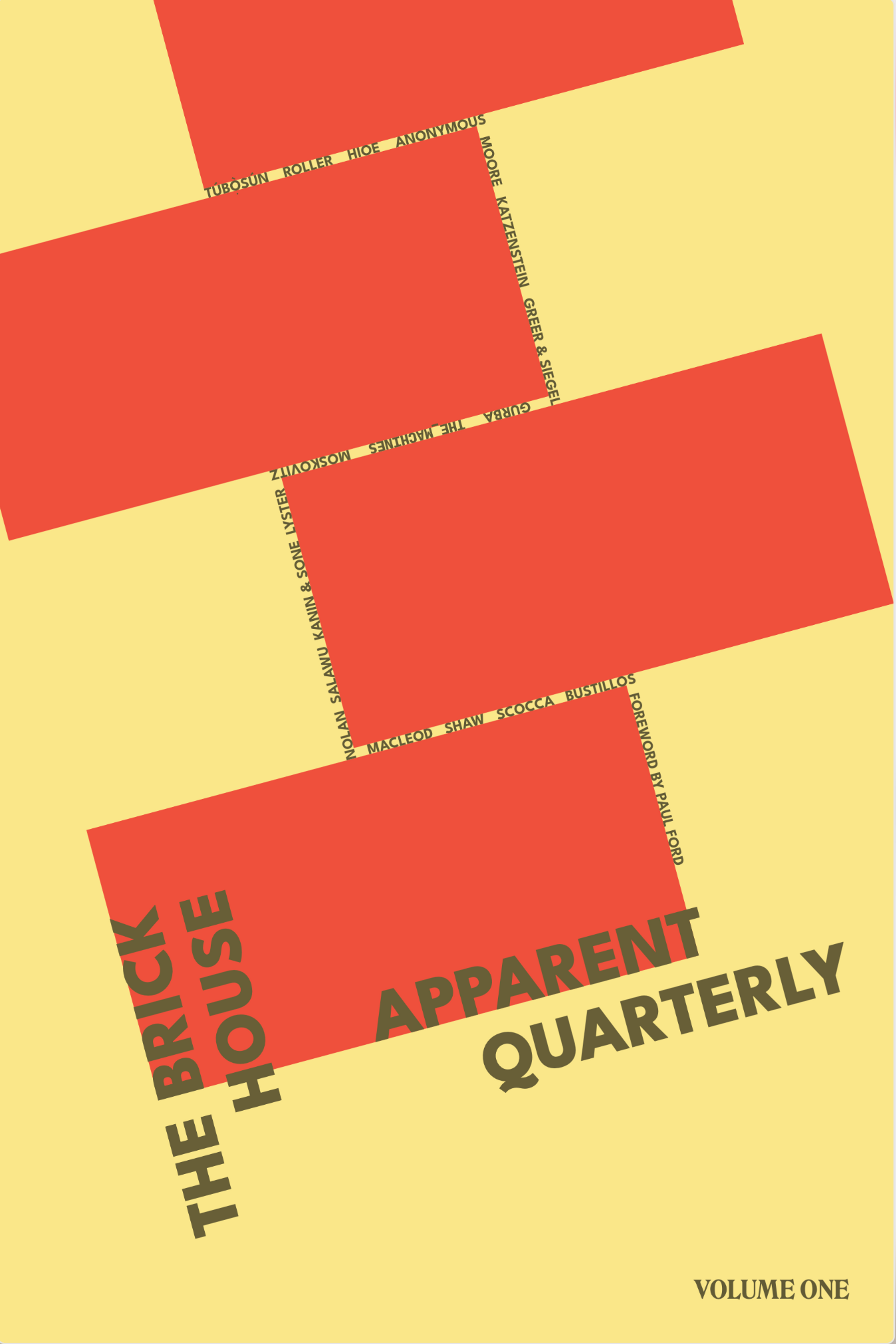 Cover of book titled The Brick House Apparent Quarterly (Vol. 1)