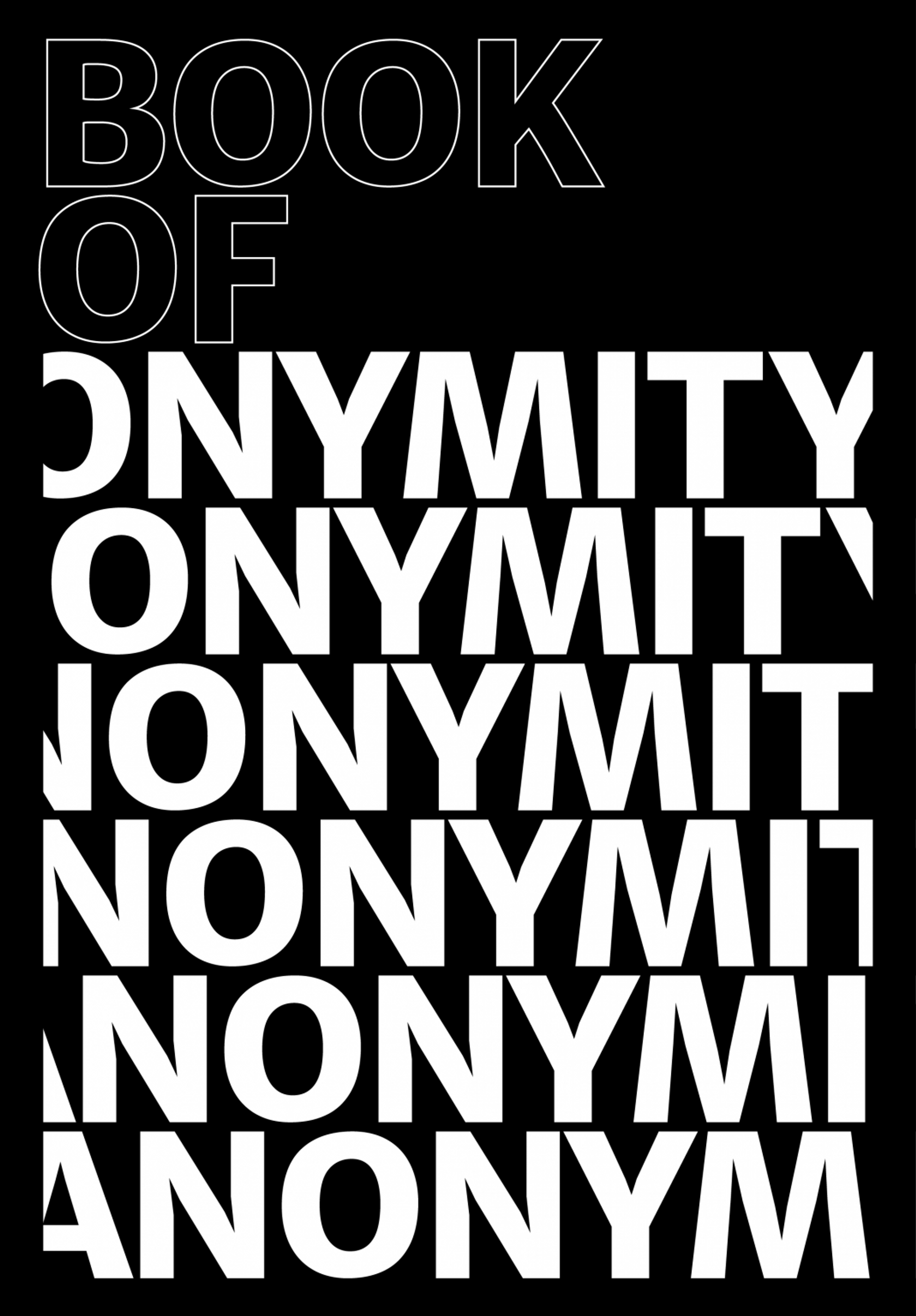 Cover of book titled Book of Anonymity