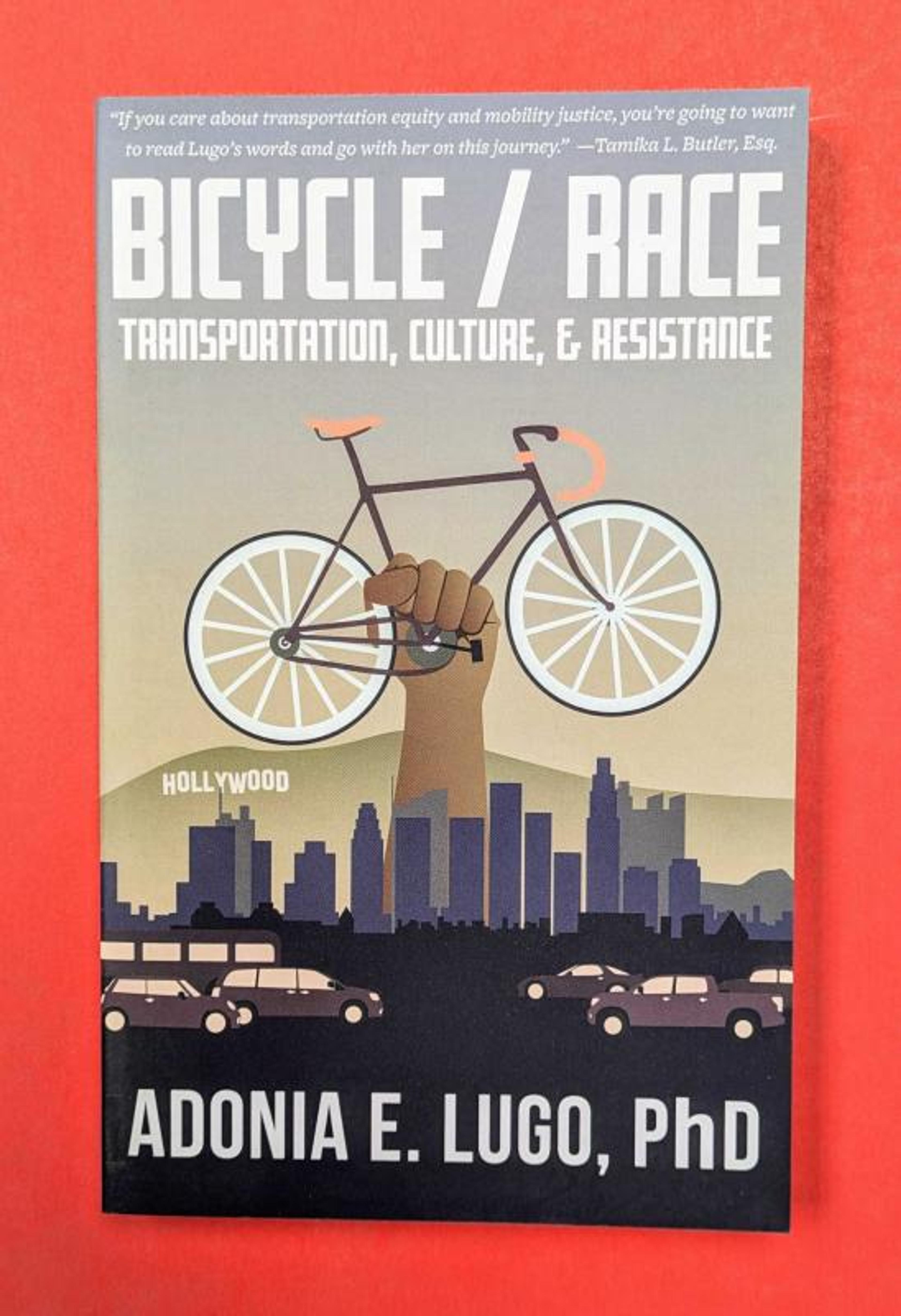 Cover of book titled Bicycle/Race: Transportation, Culture, & Resistance