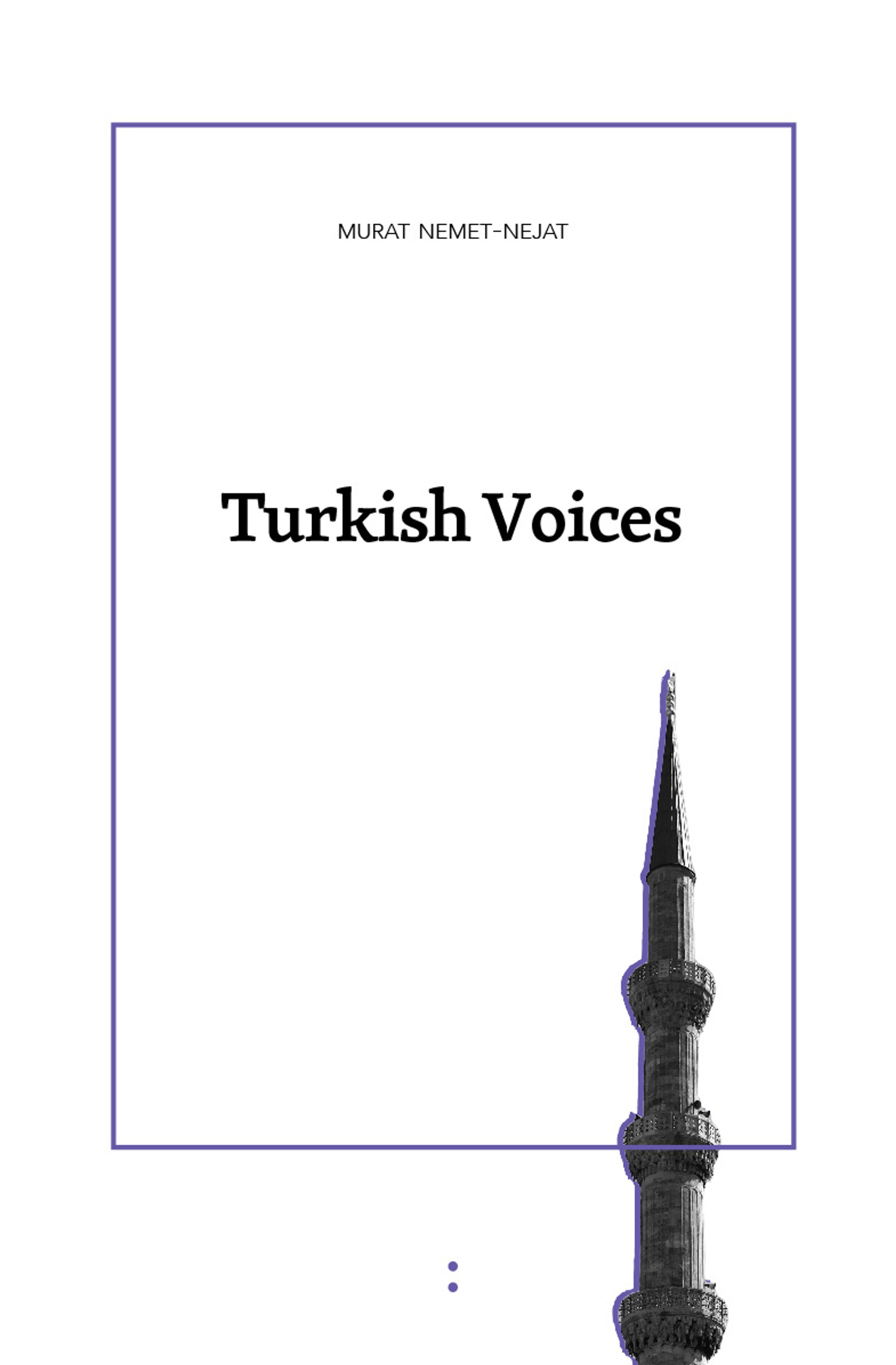 Cover of book titled Turkish Voices