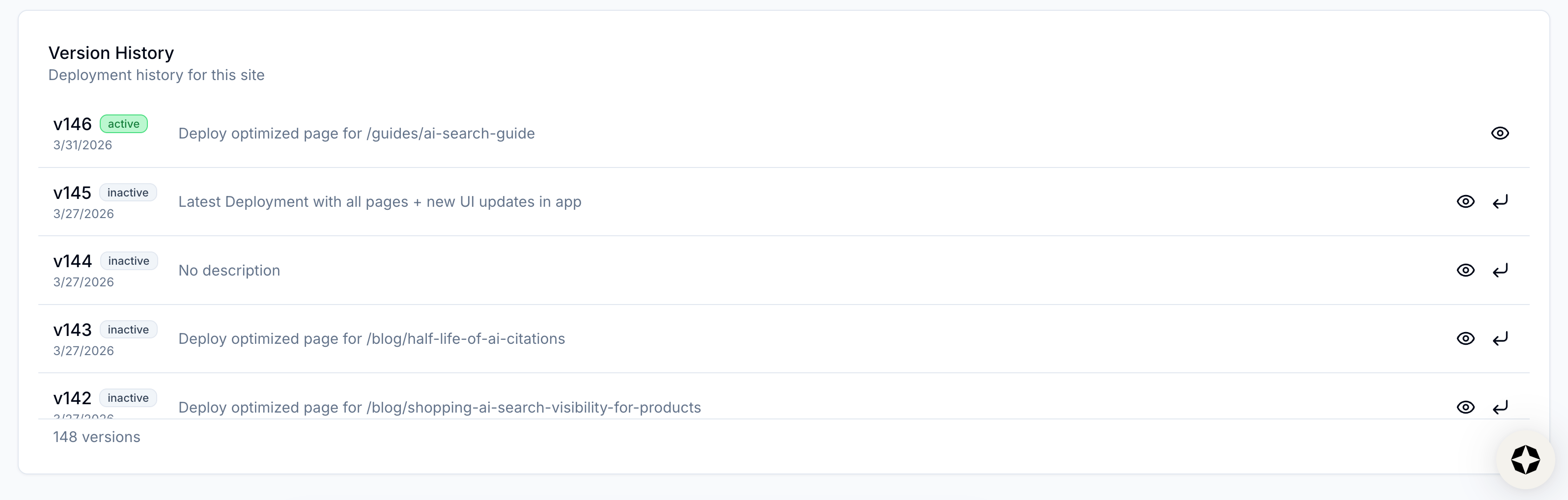 View Version History