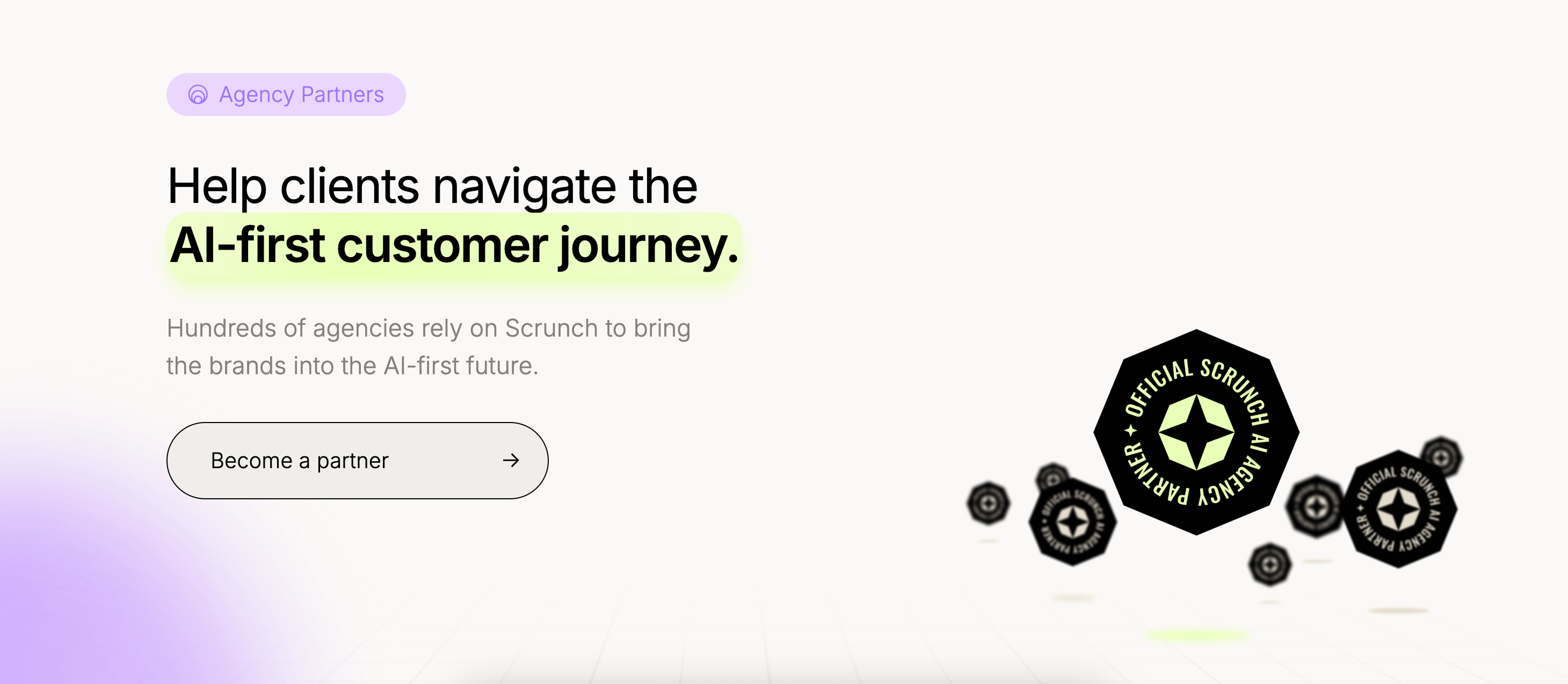 Image of agency page on Scrunch website Image of agency page on Scrunch website