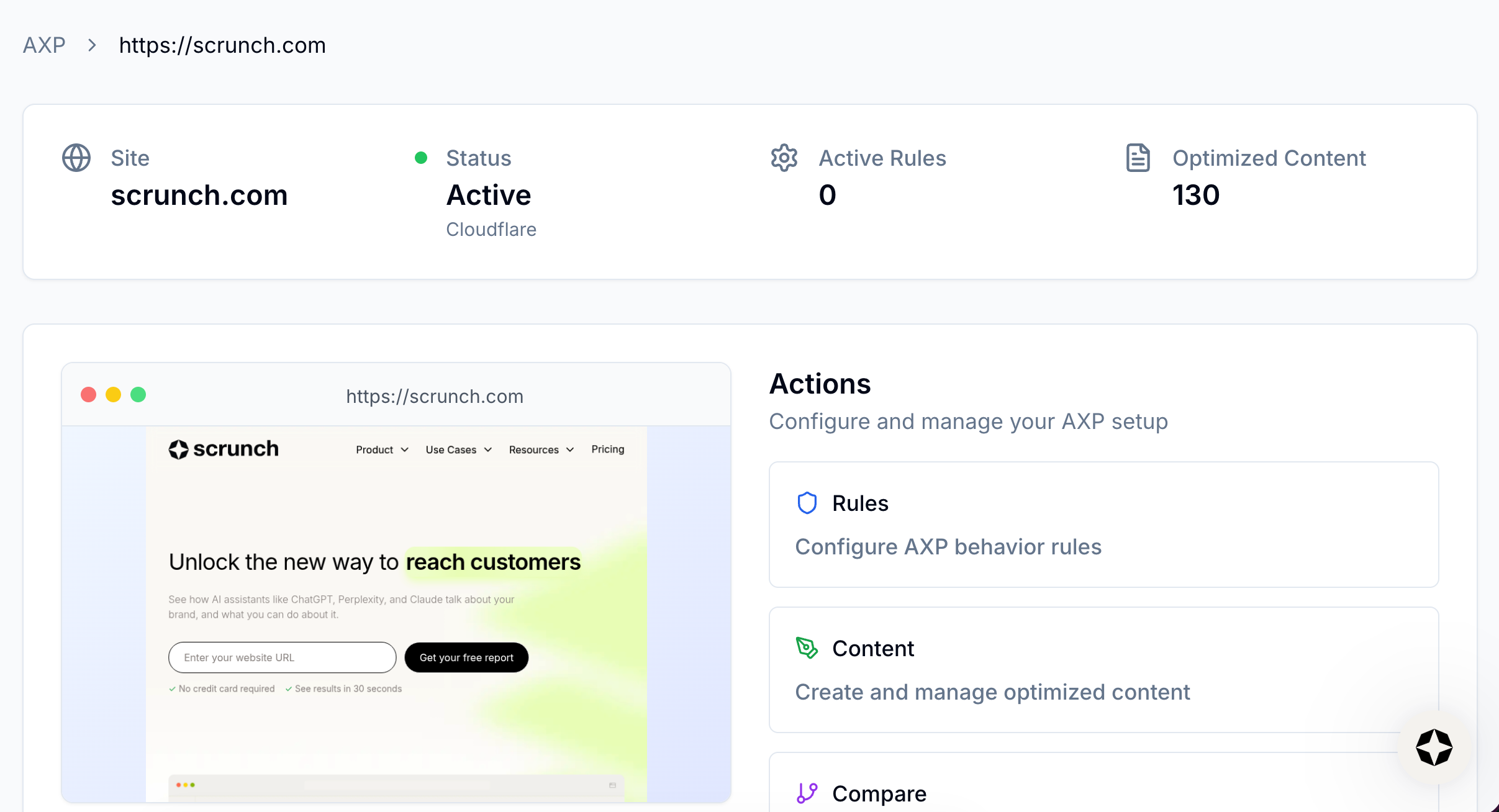 Image from Content Delivery tab in Scrunch