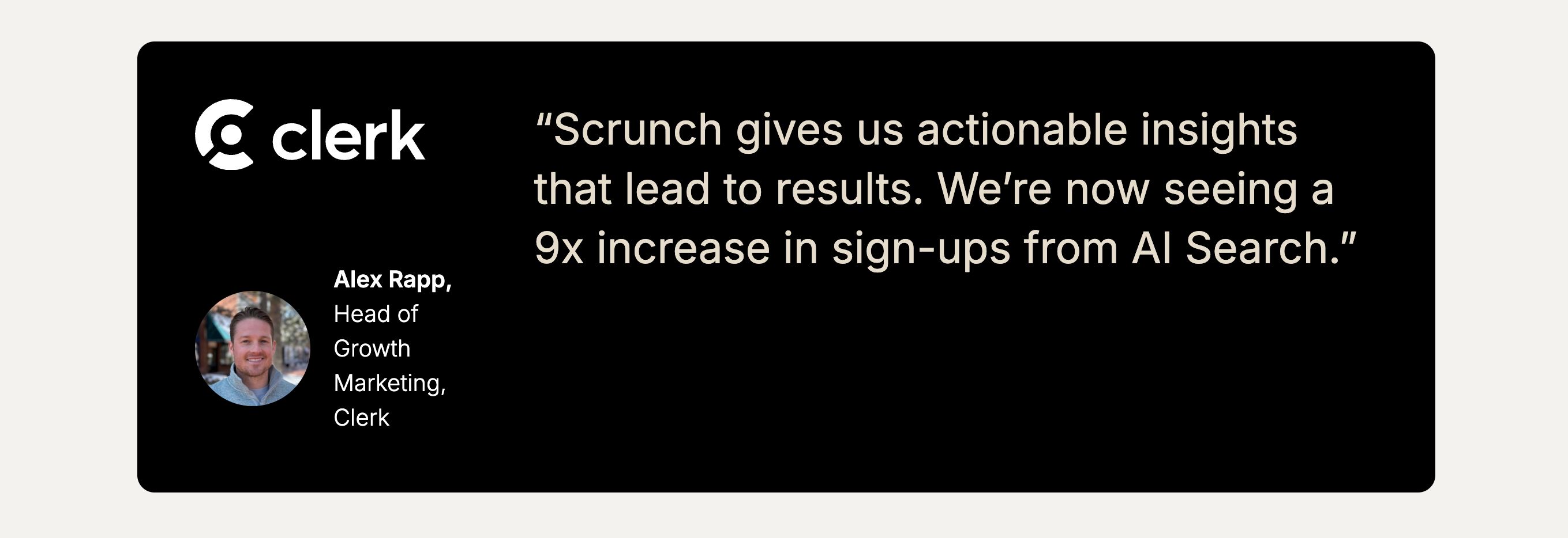 Image of customer quote from Scrunch website Image of customer quote from Scrunch website