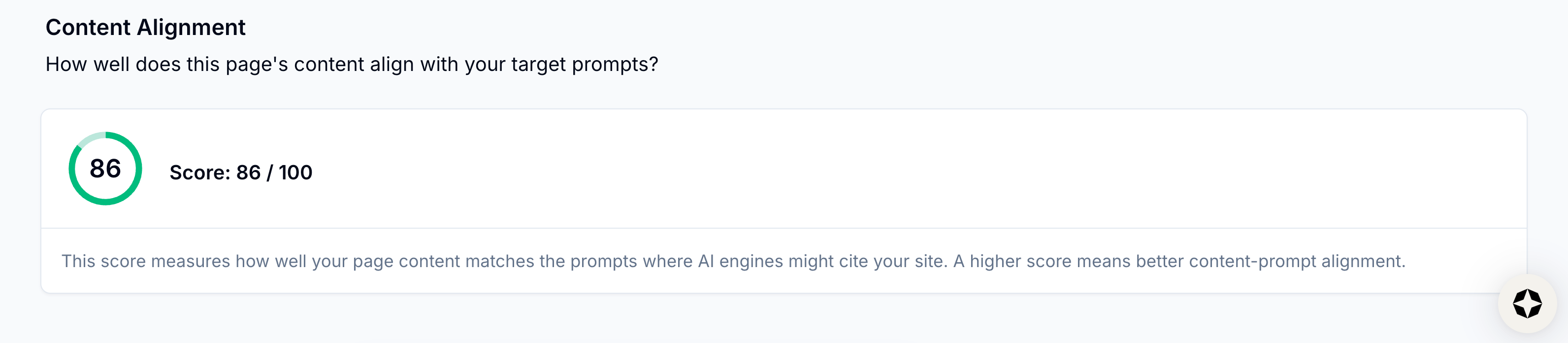 View content alignment score View content alignment score