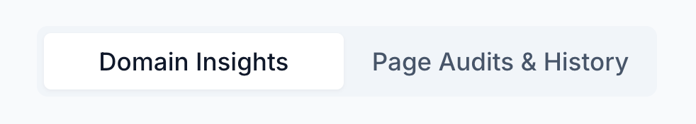View Domain Insights and Page Audits & History View Domain Insights and Page Audits & History