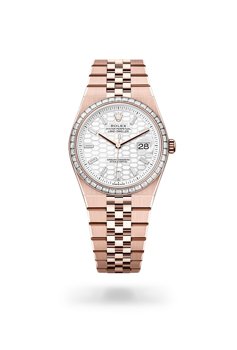 Rolex Land-Dweller 36, Oyster, 36 mm, or Everose et diamants | Château d'Ivoire