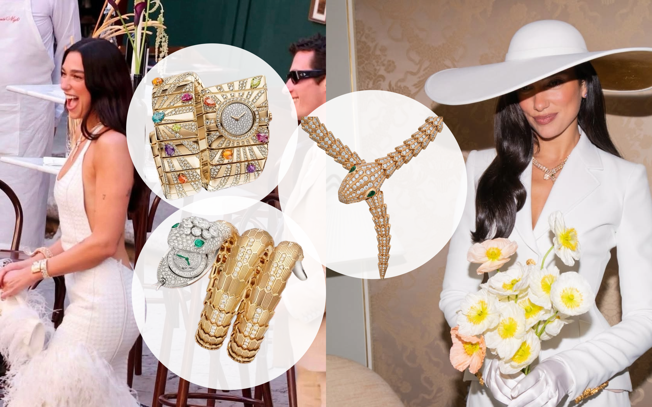 Dua Lipa célèbre son mariage dans un éclat de haute joaillerie Bvlgari