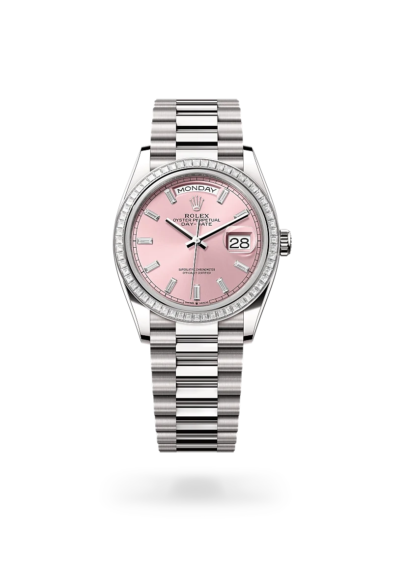Rolex Day-Date 36, Oyster, 36 mm, or gris et diamants | Château d'Ivoire