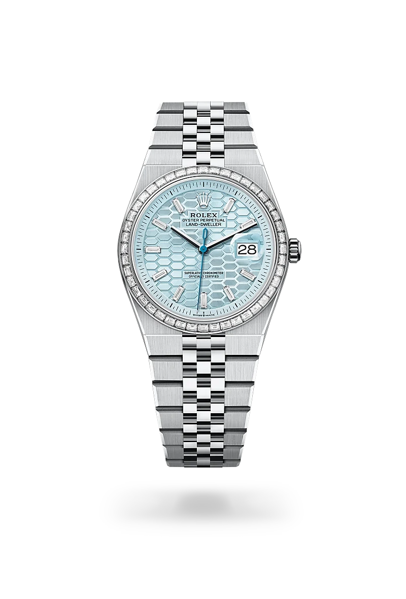 Rolex Land-Dweller 36, Oyster, 36 mm, platine et diamants | Château d'Ivoire