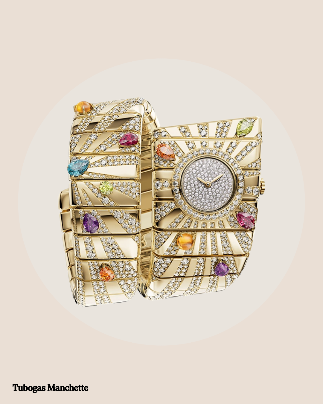 Tubogas manchette or jaune montre