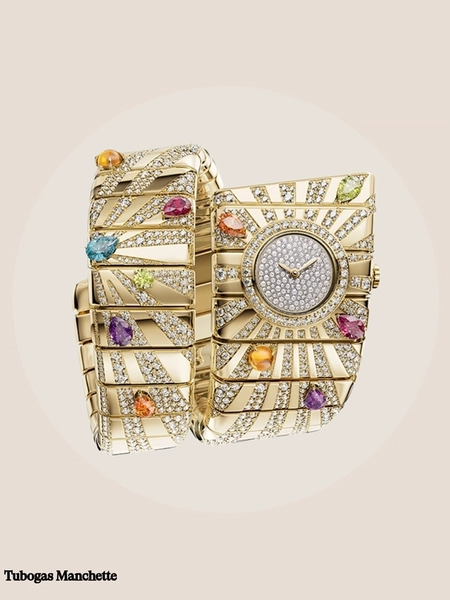 Tubogas manchette or jaune montre