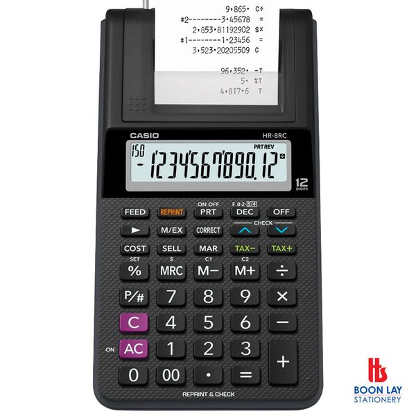 CASIO Printing Calculator - 12 Digits (HR-8RC)