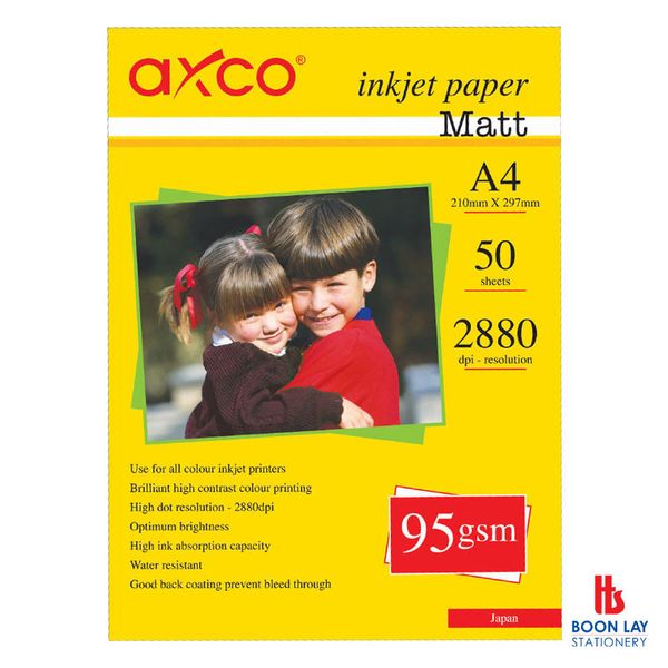 AXCO Matt Inkjet Paper 95gsm A4 - Pack of 50's