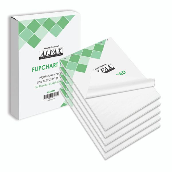 ALFAX Flip Chart Pad with Holes 23.5"x34" - Box of 5's (AL2434H)