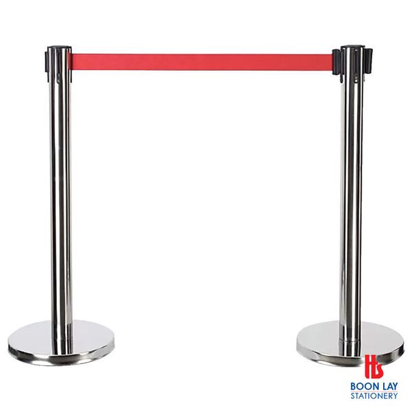 Retractable Queue Stand with Silver Base & Red Belt - Set of 2's