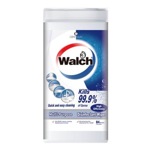 WALCH Multi Purpose Disinfectant Wet Wipes 84's High Efficiency