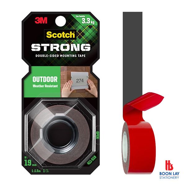 3M Scotch Outdoor DS Mounting Tape 19mmx1.5m (411S19)