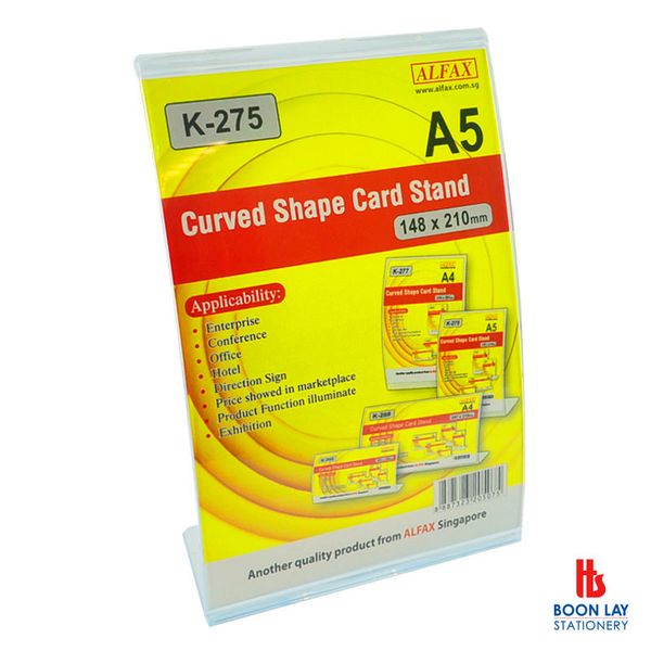 ALFAX Curved Shape Card Stand 148x210mm A5 (K275V)