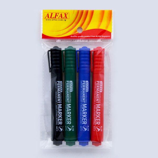 ALFAX Permanent Marker Set - 4 Colours (AL1704)