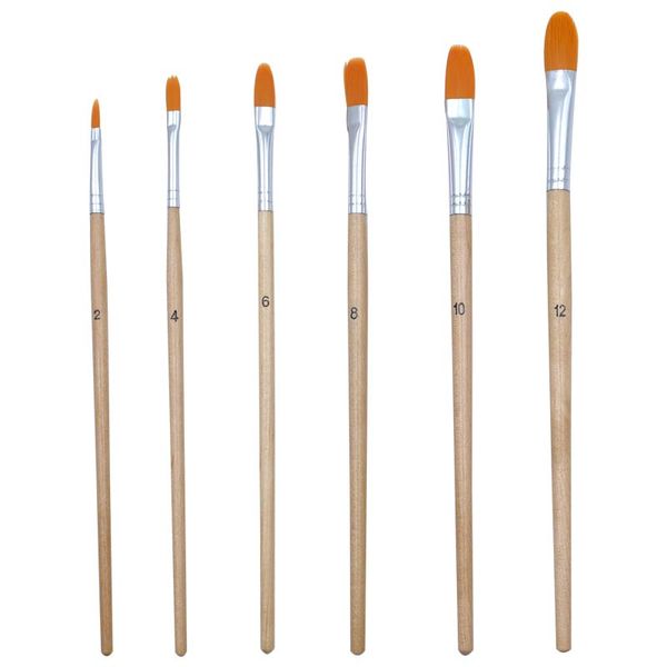 ALFAX Glaze Mop Artist Brush Set - No.2, 4, 6, 8, 10, 12 (5776G)