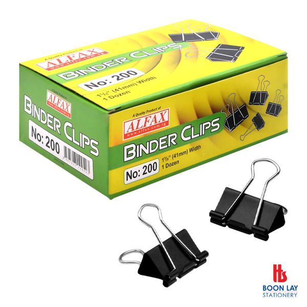 ALFAX Binder Clip 41mm - Box of 12's (200)