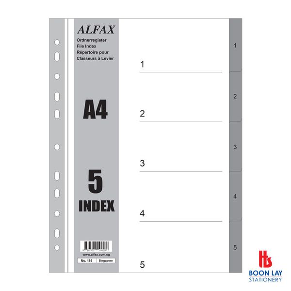 ALFAX PP Grey Divider 1-5 A4 (114)
