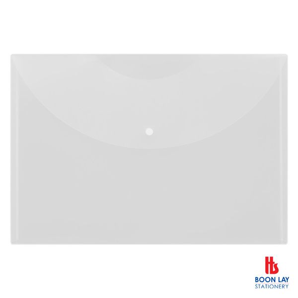 ALFAX PP Clear Bag with Buttons A3 White - Pack of 6's (ZS219A3)