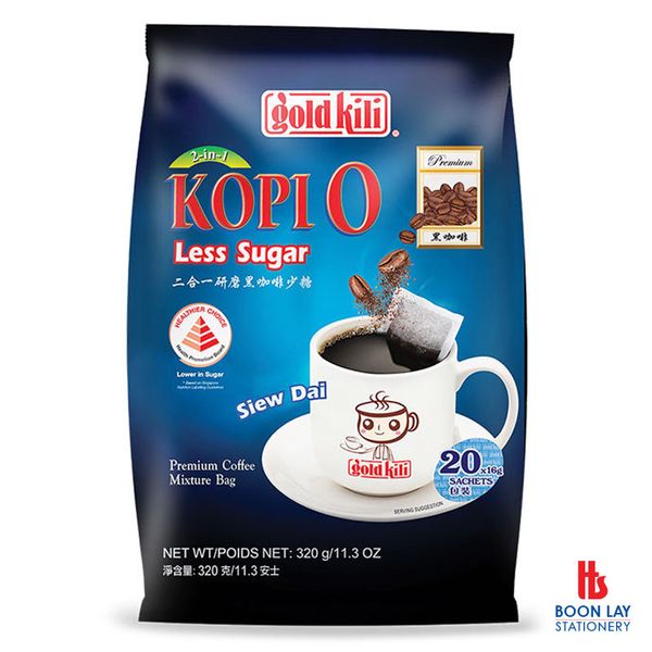 GOLD KILI 2-in-1 Kopi-O Premium Coffee - Less Sugar 16g x 20's
