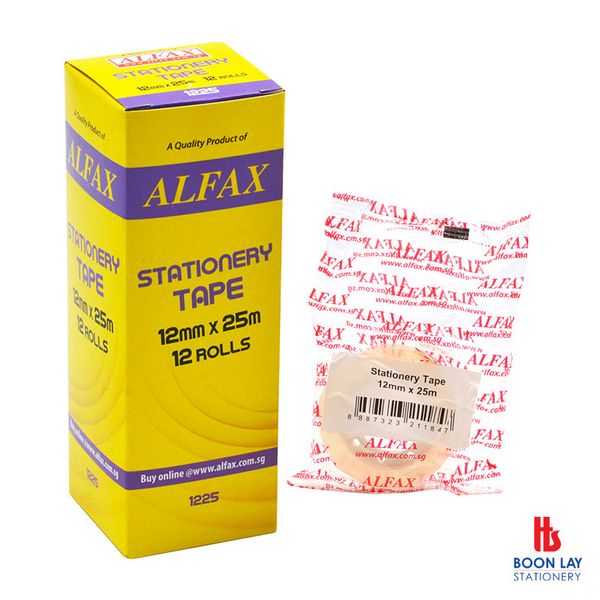 ALFAX Stationery Tape 12mmx25m - Box of 12's (1225)