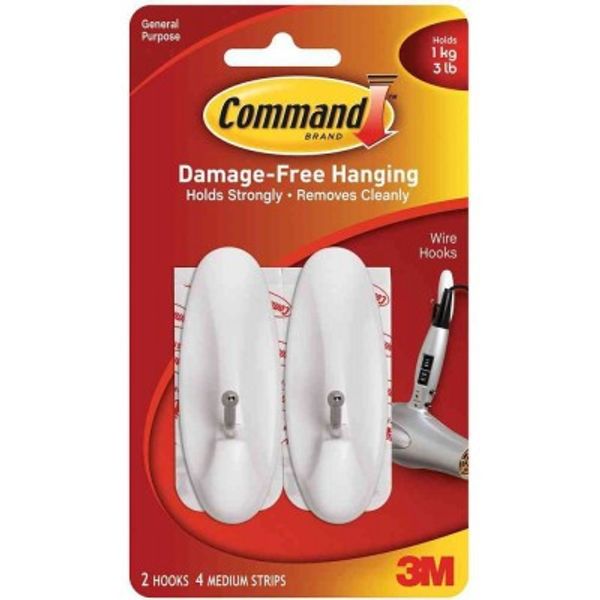 3M Command Wire Hook Medium  - Pack of 2's (17068)