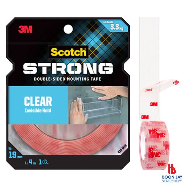3M Scotch Double Sided Mounting Tape Clear 19mmx4m (410M19)