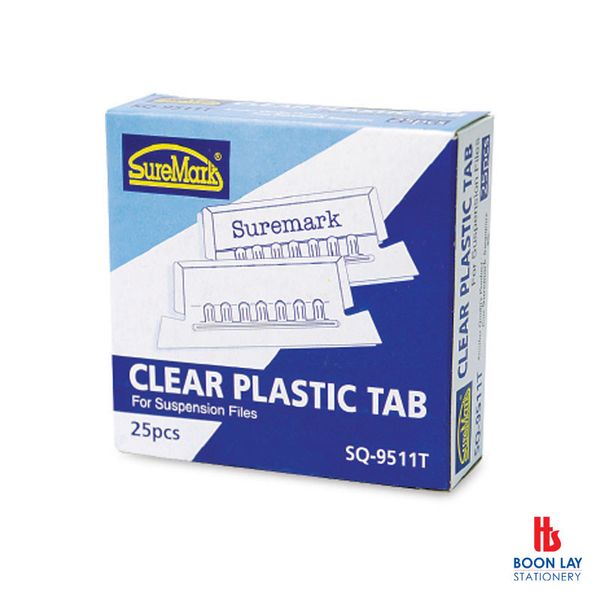 SUREMARK Plastic Tab 2" Clear - Box of 25's (SQ9511T)