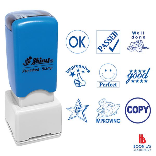 SHINY Pre-Inked Teacher Stamp - Blue Ink only