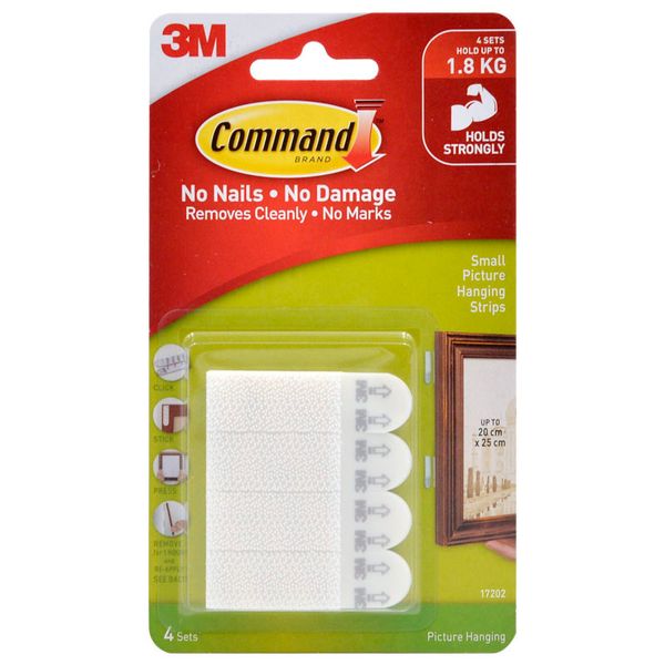 3M Command Picture Hanging Strips Small - Pack of 4's (17202)