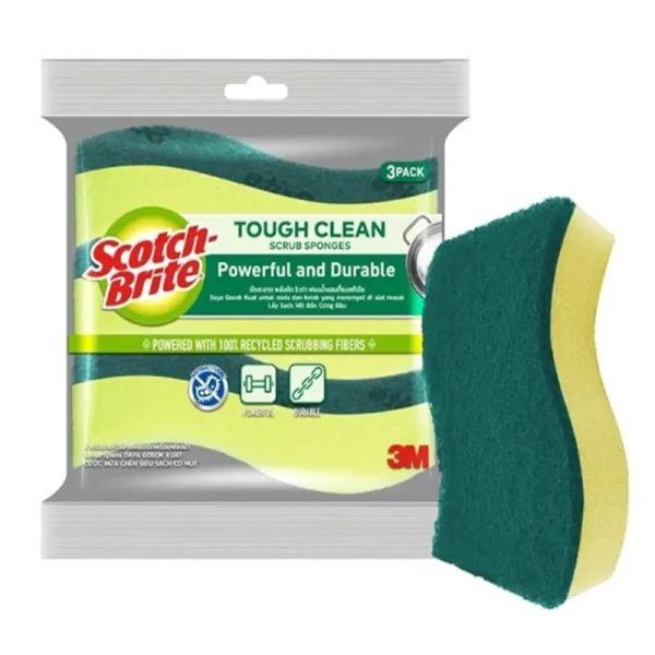 3M Scotch-Brite Tough Clean Sponge - Pack of 3's (STD 3-31)