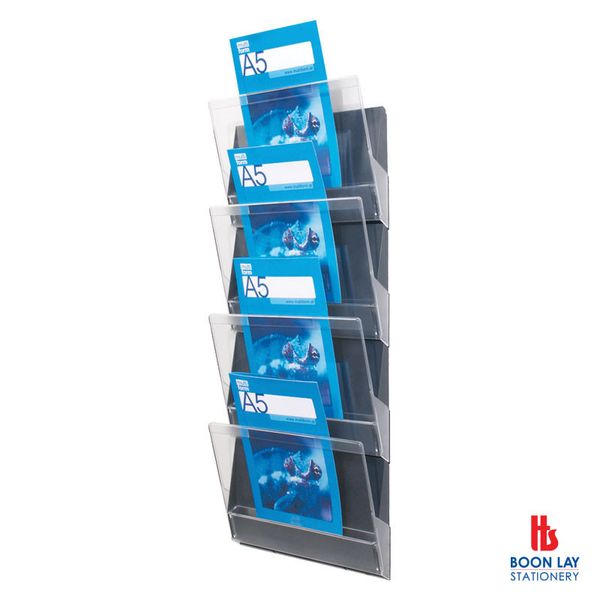 EXACOMPTA Wall Rack 4-Tier - Anthracite/Clear (65458D)