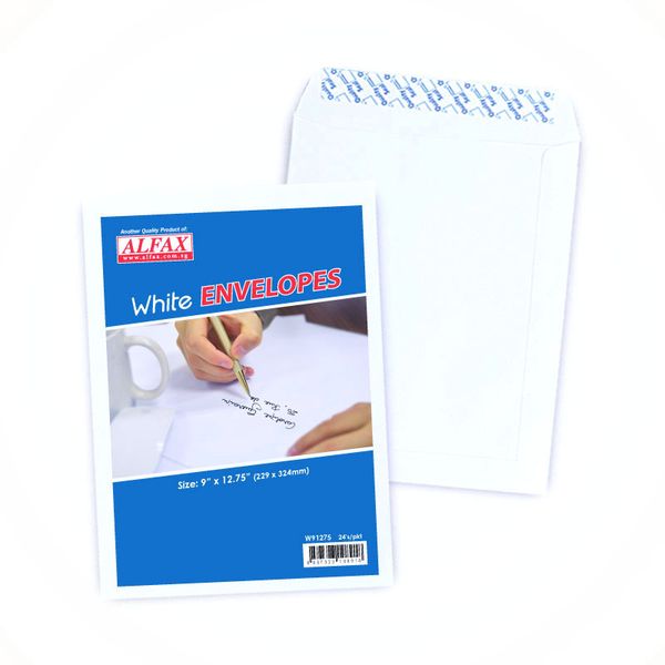 ALFAX White Peel & Seal Envelope 9x12.75" - Pack of 24's