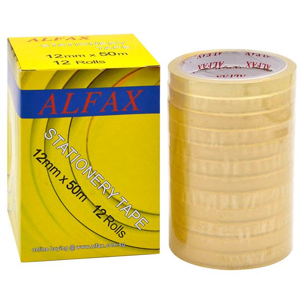 ALFAX Stationery Tape 12mmx50m - Box of 12's (1250N)