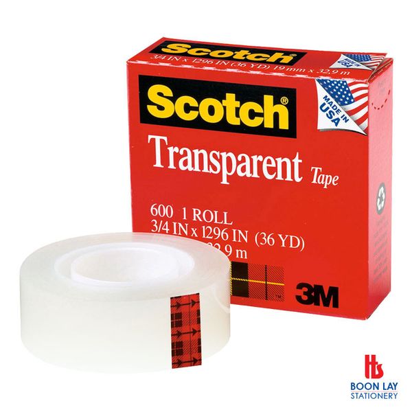 3M Transparent Tape 18mmx36y (600B)