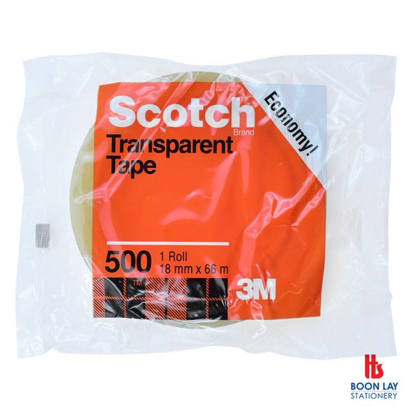 3M Transparent Tape 18mm x 66m (500E)