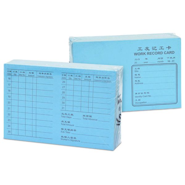 HK Card,HK Worker Record Card,Worker Record Card,HK Worker Card,WRC 16-31,WRC1631,Time Card