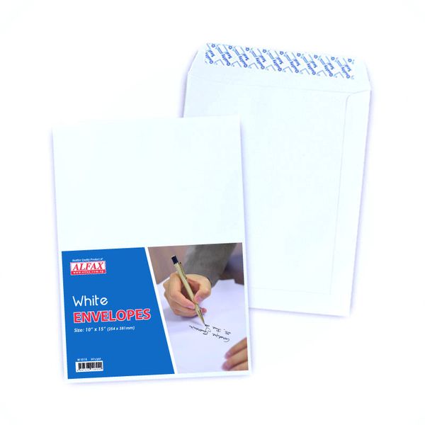 ALFAX White Peel & Seal Envelope 10x15" - Pack of 24's