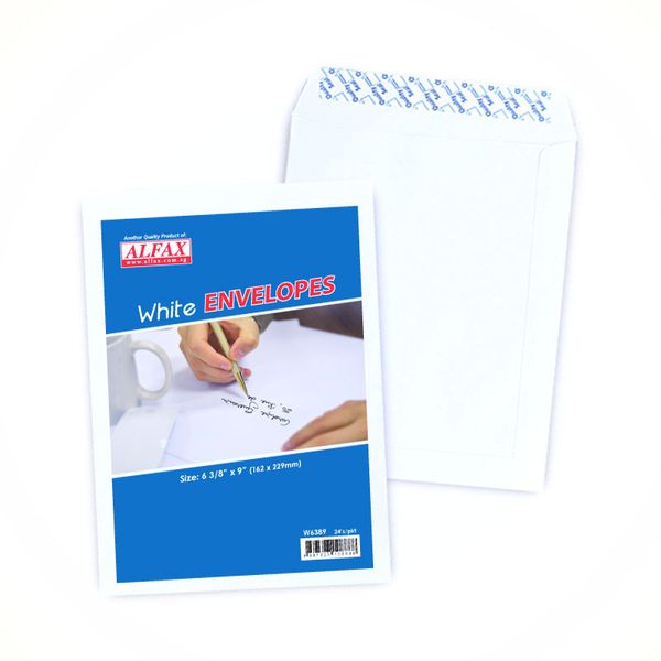 ALFAX White Peel & Seal Envelope 6⅜x9" - Pack of 24's