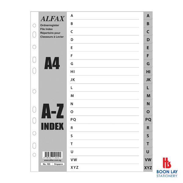 ALFAX PP Grey Divider A-Z A4 (103)
