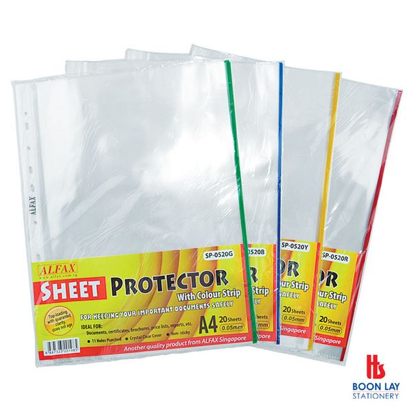 ALFAX Sheet Protector 11-Hole Refill Colour Edge - Pack of 20's (SP0520)