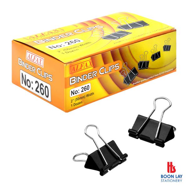 ALFAX Binder Clip 51mm - Box of 12's  (260)