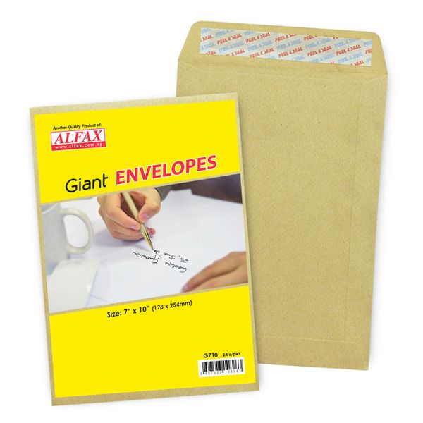 ALFAX Giant Peel & Seal Envelope 7x10" - Pack of 24's
